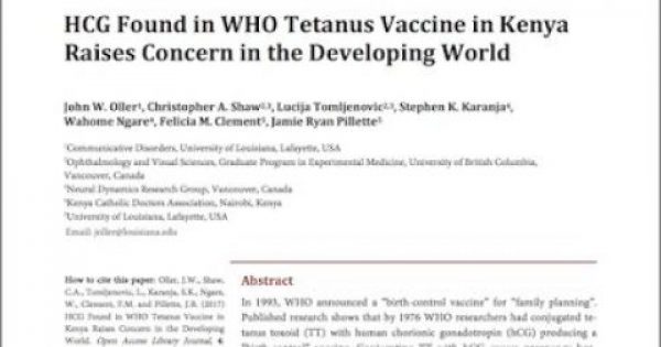 Μελέτη από ιατρικούς φορείς υποστηρίζει ότι τα αντιτετανικά εμβόλια του ΠΟΥ στην Κένυα κρύβουν κάτι διαφορετικό